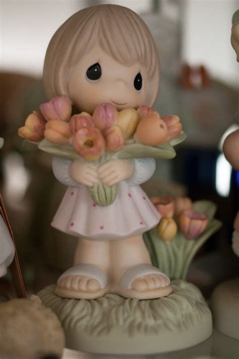 Tabletop angel resin i am thankful for you mini figurine. Precious Moments Figurine - Girl With Flowers | pchow98 ...