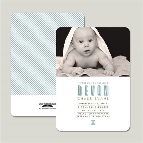 Great savings & free delivery / collection on many items. Baby Bear Birth Announcement Cards | Sweet Hammer Press