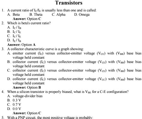 Here we have included computer fundamentals questions and answers multiple choice mcq. Transistors MCQ Multiple Choice Questions and Answers PDF ...
