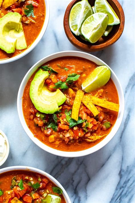 Cream of chicken soup ???? Instant Pot Chicken Enchilada Soup - The Girl on Bloor