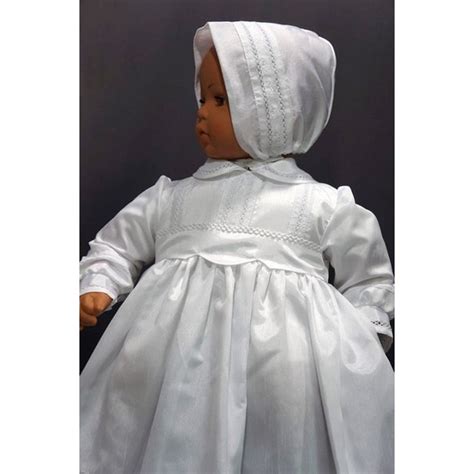Robe longue traditionnelle de baptême blanche bébé avec ...