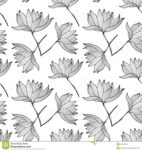 Free vector icons in svg, psd, png, eps and icon font. Lotus Flowers Seamless Pattern Stock Vector - Illustration ...
