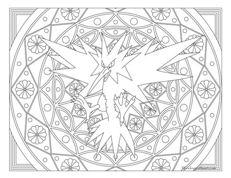 And today, this can be a first image: #145 Zapdos Pokemon Coloring Page | Coloriage pokemon ...