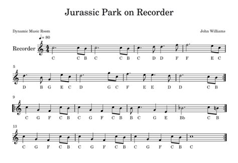 Maybe you would like to learn more about one of these? Jurassic Park On Recorder Notes - Dynamic Music Room