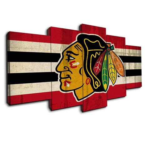 1 out of 5 & up & up. Chicago Blackhawks (Vintage Style) - Sport 5 Panel Canvas ...