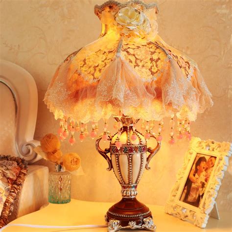 Also this is the first time i speak in one of my videos, so it was a big challenge for me. European vintage princess room table lamp bedroom bedside lamp dimmable warm warm pastoral lace ...