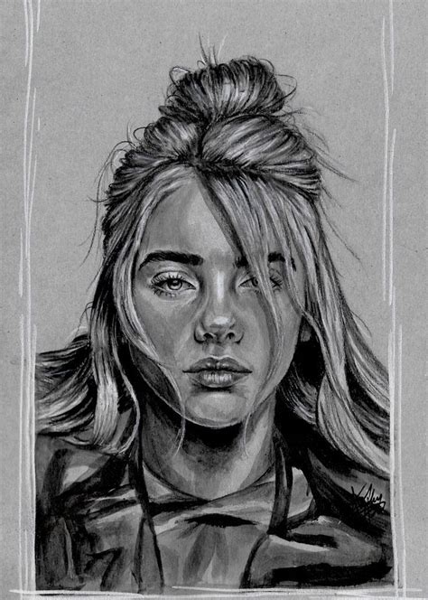 Als anfänger hast du noch nicht das nötige können, aus dem kopf zu zeichnen und selbst wenn: Porträt von Billie Eilish IG: Alex G.s.art # ...