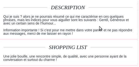 Au cours de vos pérégrinations sur le site de rencontre de votre choix, ne soyez. Comment se décrire site de rencontre - Exemples d'annonces ...