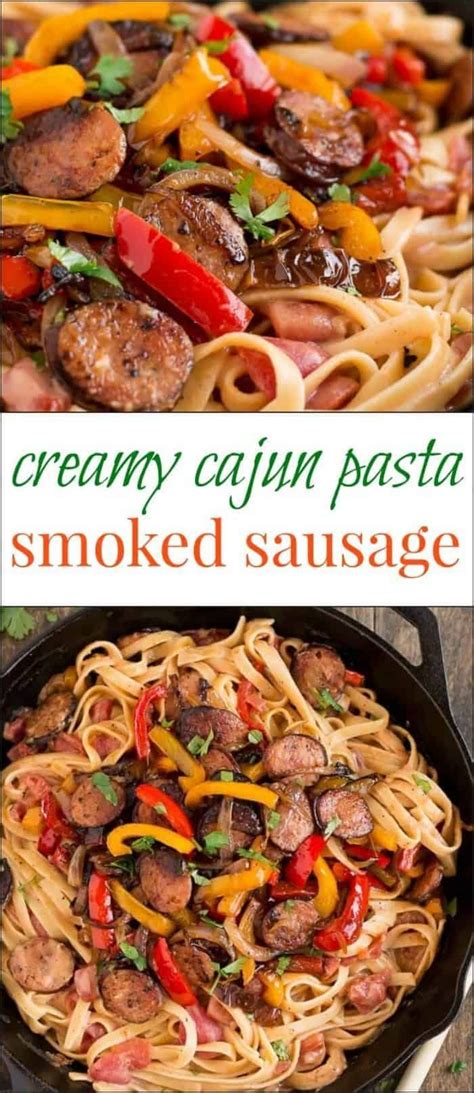 Stir together the ingredients for the cajun seasoning in a small bowl (2 tsp smoked paprika, 1 tsp oregano, 1 tsp thyme, 1/2 tsp garlic powder, 1/2 tsp onion powder, 1/4 tsp cayenne, 1/4 tsp black pepper, 1/4 tsp salt). Creamy Cajun Pasta with Smoked Sausage - Oh Sweet Basil ...