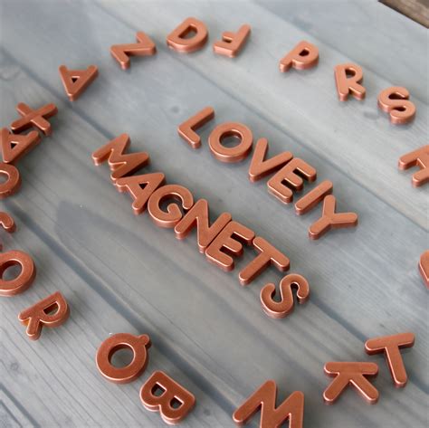 Alphabet magnete set / gold. DIY metallic alphabet magnets