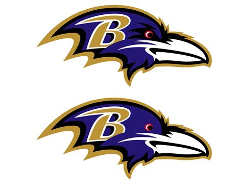 The word ravens was placed above it and below was a cross bottony which is. The Baltimore Ravens logo with out eyebrows : ravens