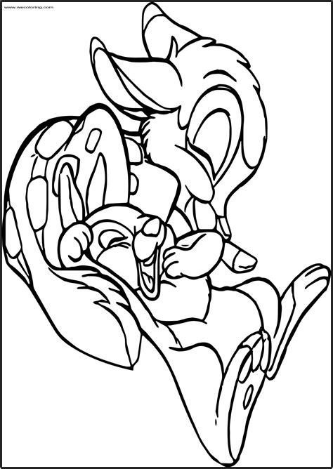 Bambi flower bunny rabbit thumper printable coloring page. Bambi Bunny Thumper Sleeping Free Printable Coloring Pages ...