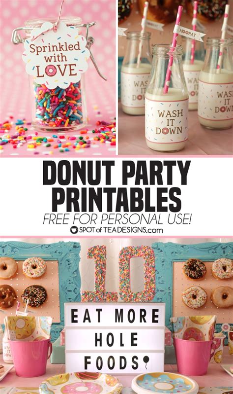 Have a dessert table at the party that matches edible treats shown on your birthday invitation. Donut Party: Free Printables and Shaker Card Invitation ...