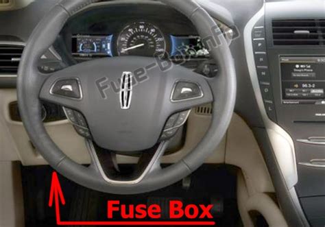 The fuse block access door is on the driver's side edge of the instrument panel. Fuse Box Diagram Lincoln MKZ (2017-2020)