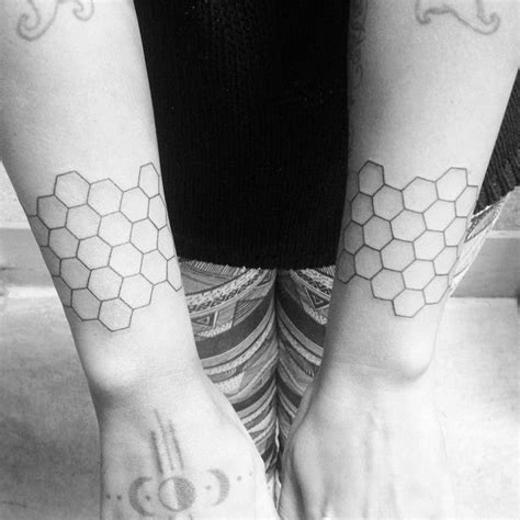 I must commend creative tattoo artists for being so much artistic in bringing up several variations in mandala tattoo designs. honeycomb wrist cuffs by Crow B Rising sacred geometry ...