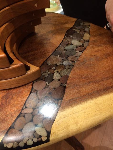 4.1 out of 5 stars 36. River rock going through table top, router out wood then use rock and pour resin into remaining ...