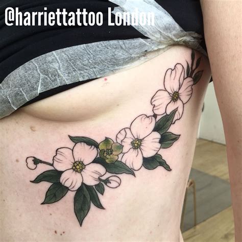 Brooklees designs, mooresville, north carolina. Dogwood floral rib tattoo | Dogwood tattoo, Tattoos ...