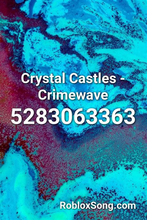 Use the id to listen to the song in roblox games. Crystal Castles - Crimewave Roblox ID - Roblox Music Codes ...