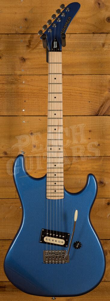 The baretta special from the kramer original collection is a great way for new players to discover one of the most influential guitars in rock history at a price anyone can afford! Kramer Baretta Special - Candy Blue Maple - Peach Guitars