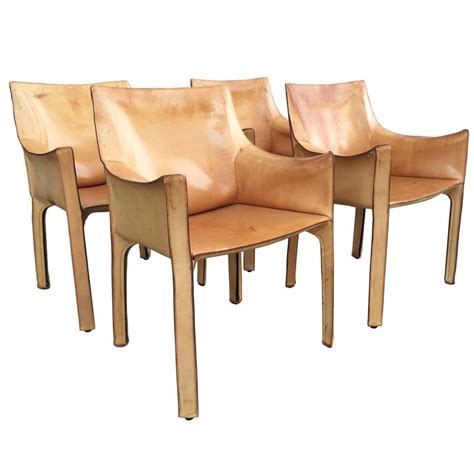 The chair features premium aniline leather and 7 layers of plywood. Set of Four "CAB" Leather Chairs by Antonio Bellini for ...