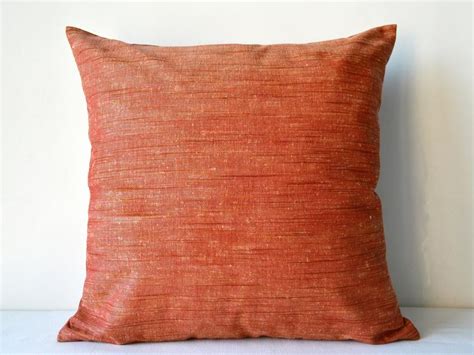 Fabric pillow cover with insert. Rust cushion cover 20x20 terracotta cushion cover pillow ...