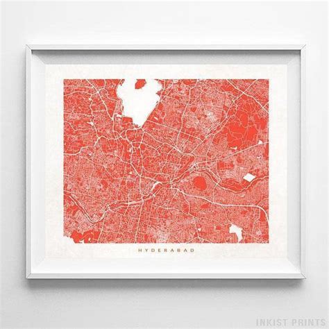 Hyderabad Map India Print Hyderabad Poster Map Print | Etsy | Wall art prints, Poster wall art 
