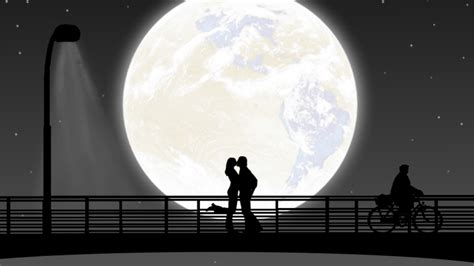 Hd desktop wallpapers | 4k hd » nature » full moon pictures. Full Moon Night Couple Kiss, HD Love, 4k Wallpapers ...