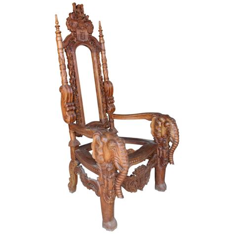 Shop for king and queen chairs online at target. Mahogany Hand-Carved King's Chair with Elephant Motif For Sale at 1stdibs