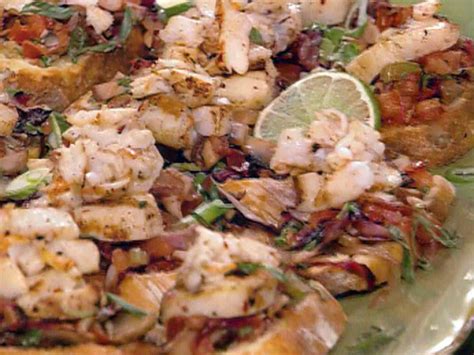 Serve rachael ray's easy, healthy bruschetta with tomato and basil appetizer recipe from 30 minute meals on food network. Caribbean Bruschetta with Shrimp and Scallops Recipe ...