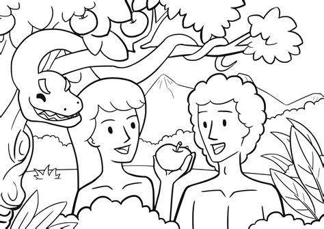 Search through 52635 colorings, dot to dots, tutorials and silhouettes. Adam and Eve Coloring Lesson | Kids Coloring Page ...