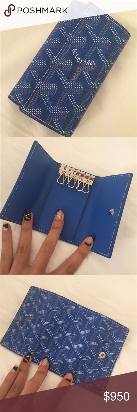 Goyard singapore regina trunk bag black/tan: NEW Blue Goyard Key Holder / Card Holder -Rare | Goyard ...