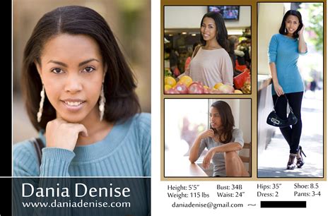 Use custom templates to tell the right story for your business. New Dania Denise Comp Card Designs