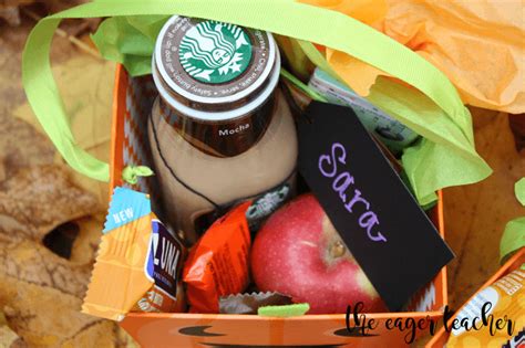 Fill the jar with the coffee or tea pods and flavor packets if applicable. Trick Or Treat: 8 Creative Halloween Teacher Gifts