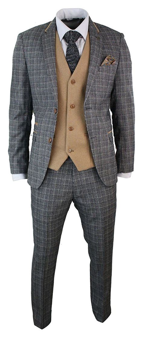 Shop over 370 top mens three piece suits and earn cash back all in one place. Amazon.com: Marc Darcy Mens Grey Check Herringbone Tweed ...