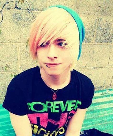 Anime boy hairstyles are popular, but how? Hot fucking emo boy with blonde hair