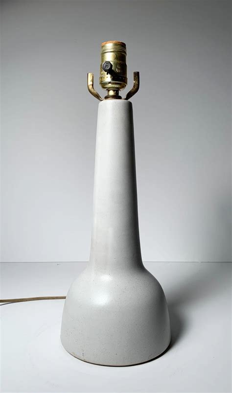 Gustav small silver ceramic ripple table lamp. Gordon Martz Small Ceramic Torpedo Table Lamp in White For ...