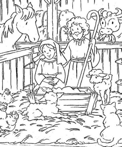 White silhouette nativity scene on bethlehem. Free Nativity Coloring Pages Printable