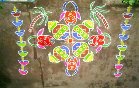 Pulli kolam which means dotted kolams in tamil, is a type of kolam in which a set of dots are made in a particular fashion and the dots are joined. Mattu Pongal Kolam with Dots 18 - 18 Neer Pulli Kolam | Flickr