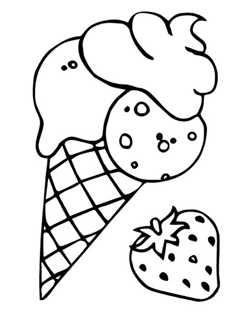 The coloring page is printable and can be used in the classroom or at home for kids. kolorowanka Truskawkowe lody | ladnekolorowanki.pl