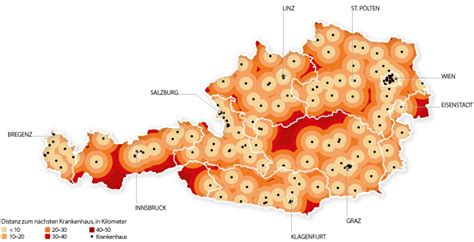 Die beliebtesten sehenswürdigkeiten in österreich auf einer karte. Spitäler in Österreich - Die Karte - derStandard.at › Panorama