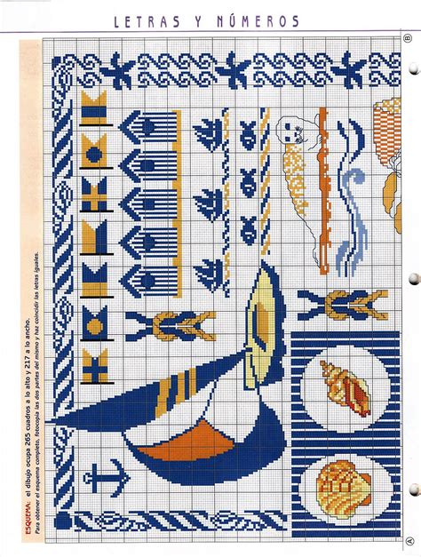 Schemes of embroideries for every taste. Nautical sampler | Point de croix, Broderie, Croix