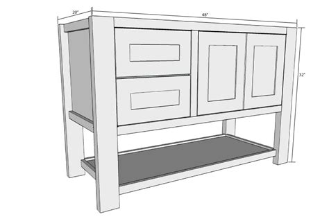 The vanity features a charred wood finish, a shelf for towels, and a hidden toilet paper holder! Mission Style Open Shelf Bathroom Vanity Build Plans ...