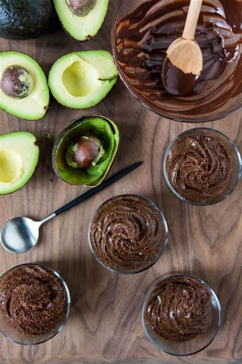 Naturally sweetened chocolate avocado mousse. Five ingredient dark chocolate avocado mousse, vegan with ...