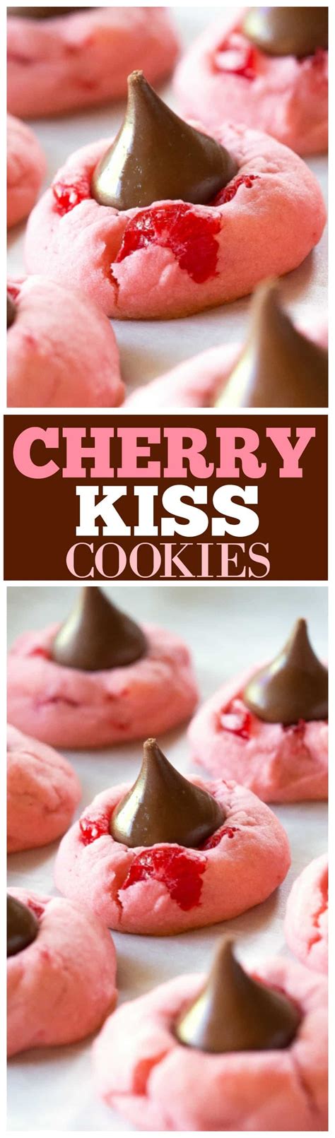 My mom goes cookie crazy for christmas! Cherry Kiss Cookies - The Girl Who Ate Everything