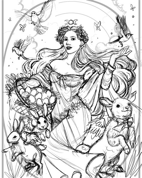 Ostara colouring page | coloring pages, printable adult. Pin on Original Art by Spookish Delight