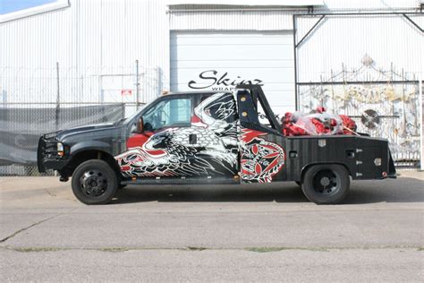 Biker build off gypsy charro. Truck Wrap for Jesse James at Austin Speed Shop - SkinzWraps