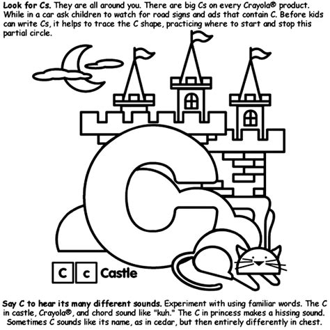 Printable alphabet letters are now readily available on the internet, they are innovative educational toys which come in big fonts, can be printed one alphabet at a time and the printouts of these alphabet letters can be cut into shape and used as templates for making your child fill color into it. Alphabet C Coloring Page | crayola.com