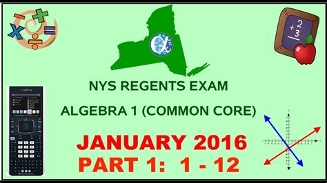 And do a little bit of function work from january of 2019 the most recent regents exam in algebra 1 number 21 says the functions. NYS Algebra 1 Common Core January 2016 Regents Exam ...