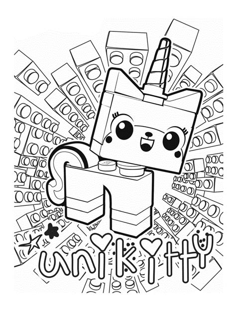 595x842 coloring page for kids. Lego Character- Unikitty | Lego movie coloring pages, Lego ...