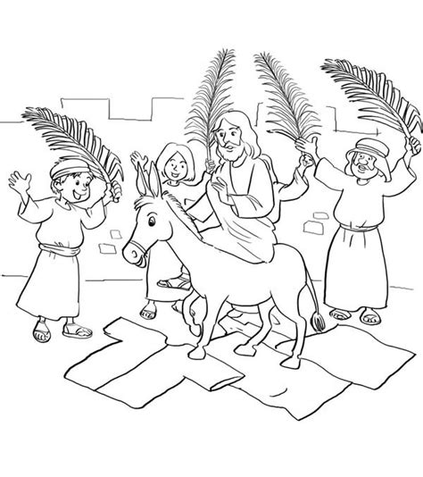 Het symbool van de christelijke godsdienst. Jesus Entry into Jerusalem in Palm Sunday Coloring Page ...